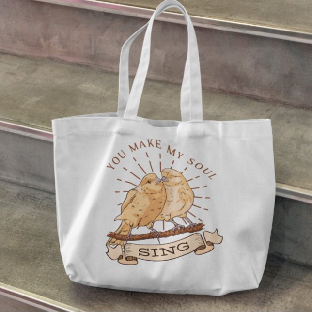 Bolsa Tote Saco de Tote de Ilustração de Pássaros (Criador carregado)