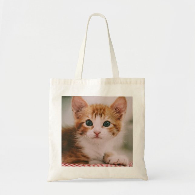 Bolsa Tote Saco de Tote de Imagem de Gato Elegante (Frente)
