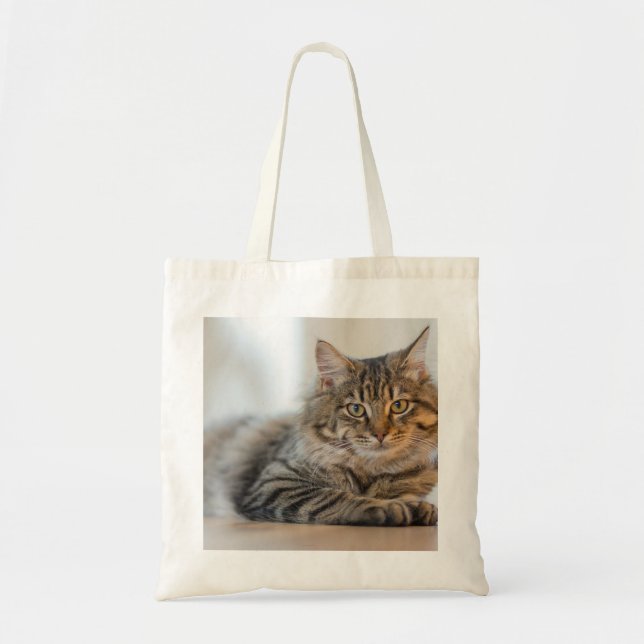 Bolsa Tote Saco de Tote de Imagem de Gato Elegante (Frente)