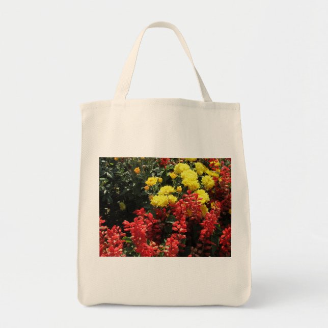 Bolsa Tote Saco de tote de impressão de fotografia floral (Frente)