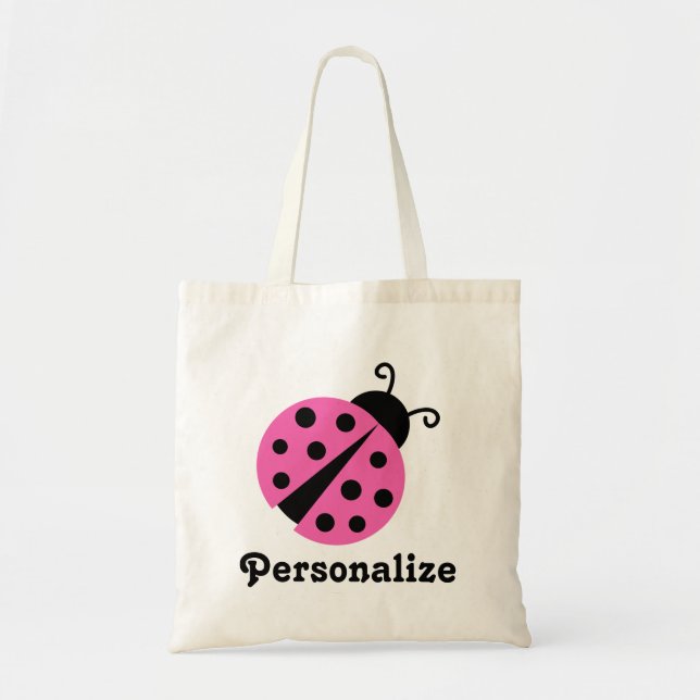 Bolsa Tote Saco de tote de ladybug rosa-menina | design de av (Frente)