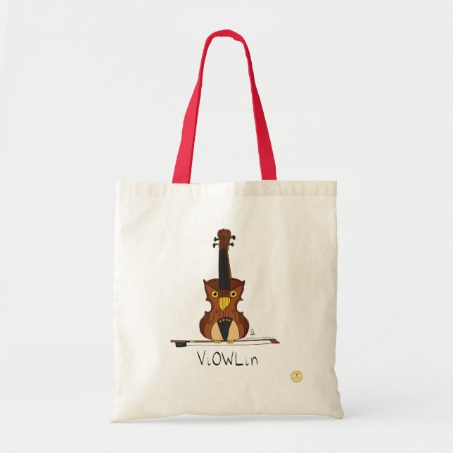 Bolsa Tote Saco de Tote de Música de Coruja Violin (Frente)
