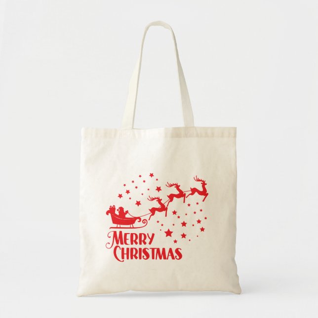 Bolsa Tote Saco de Tote de Natal reutilizável - Sant de Natal (Frente)