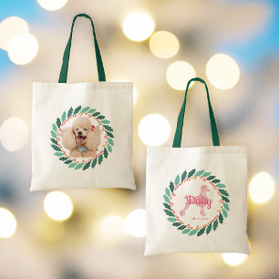 Bolsa Tote Saco de Tote de Pau rosa pastel de Natal