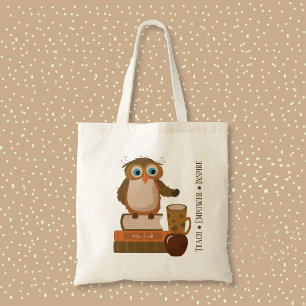 Bolsa Tote Saco de Tote de Professor de Coruja Inspirador com