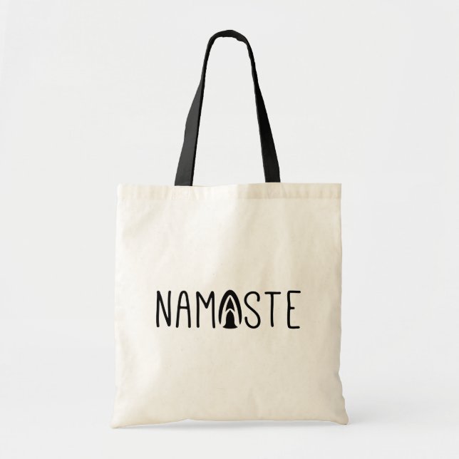 Bolsa Tote Saco de Tote de Saudação do Moderno Namaste (Frente)