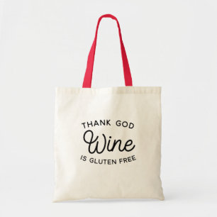 Bolsa Tote Saco de tote de vinho engraçado, Gluten Free