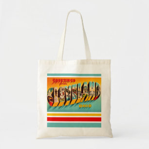 Bolsa Tote Saco de tote do cartão postal retro Cleveland Ohio