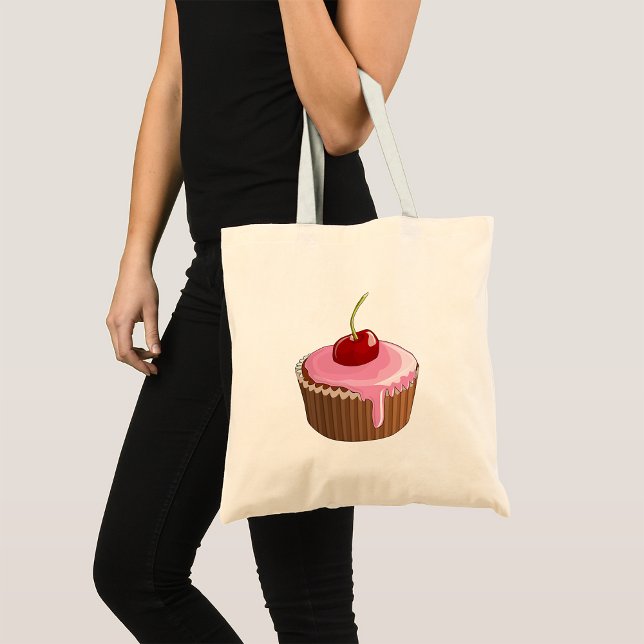 Bolsa Tote Saco de Tote do Cupcake de Cherry (Criador carregado)