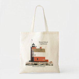Bolsa Tote Saco de tote do Farol da Ilha Round