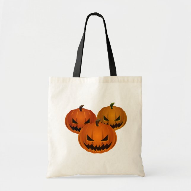 Bolsa Tote Saco de Tote do Halloween Bag-Scary Pumpkins (Frente)
