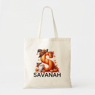 Bolsa Tote Saco de Tote do Halloween Monograma Personalizado