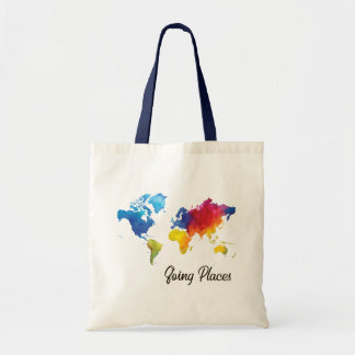 Bolsa Tote Saco de Tote do Mapa Mundial em Lugares