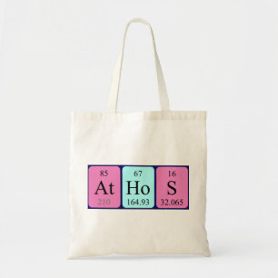 Bolsa Tote Saco de tote do nome da mesa periódica Athos