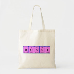 Bolsa Tote Saco de tote do nome da mesa periódica Bossi