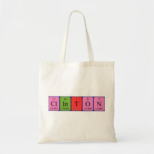 Bolsa Tote Saco de tote do nome da mesa periódica Clinton