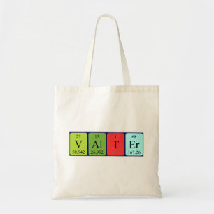 Bolsa Tote Saco de tote do nome da mesa periódica da válvula