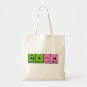 Bolsa Tote Saco de tote do nome da mesa periódica de Albion