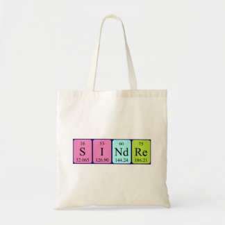 Bolsa Tote Saco de tote do nome da mesa periódica do indre