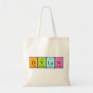 Bolsa Tote Saco de tote do nome da mesa periódica Dylan