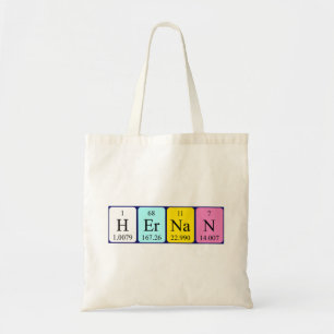 Bolsa Tote Saco de tote do nome da mesa periódica Hernan