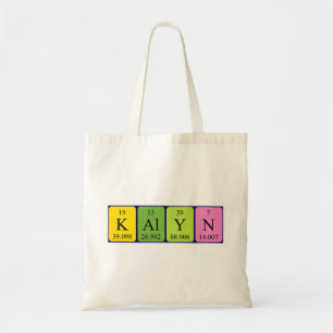 Bolsa Tote Saco de tote do nome da mesa periódica Kalyn