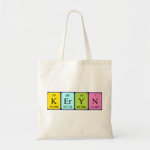 Bolsa Tote Saco de tote do nome da mesa periódica Keryn