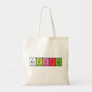 Bolsa Tote Saco de tote do nome da mesa periódica Krystin