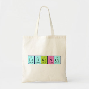 Bolsa Tote Saco de tote do nome da mesa periódica Laurence