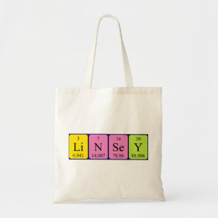 Bolsa Tote Saco de tote do nome da mesa periódica Linsey