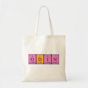Bolsa Tote Saco de tote do nome da mesa periódica Odin