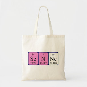 Bolsa Tote Saco de tote do nome da mesa periódica Senne