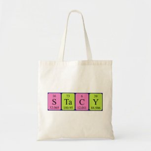 Bolsa Tote Saco de tote do nome da mesa periódica Stacy