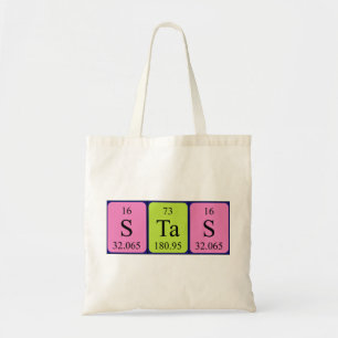 Bolsa Tote Saco de tote do nome da mesa periódica Stas
