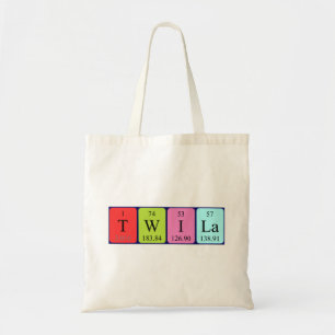 Bolsa Tote Saco de tote do nome da mesa periódica Twila