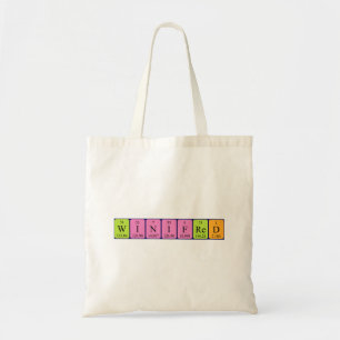 Bolsa Tote Saco de tote do nome da mesa periódica Winifred