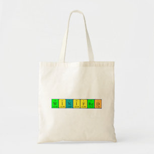 Bolsa Tote Saco de tote do nome da mesa periódica Winifred