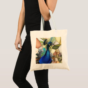Bolsa Tote Saco de Tote do Orçamento do Mosaico do Pavão Co
