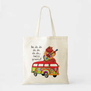 Bolsa Tote Saco de Tote do Urso de Violão de Groovy