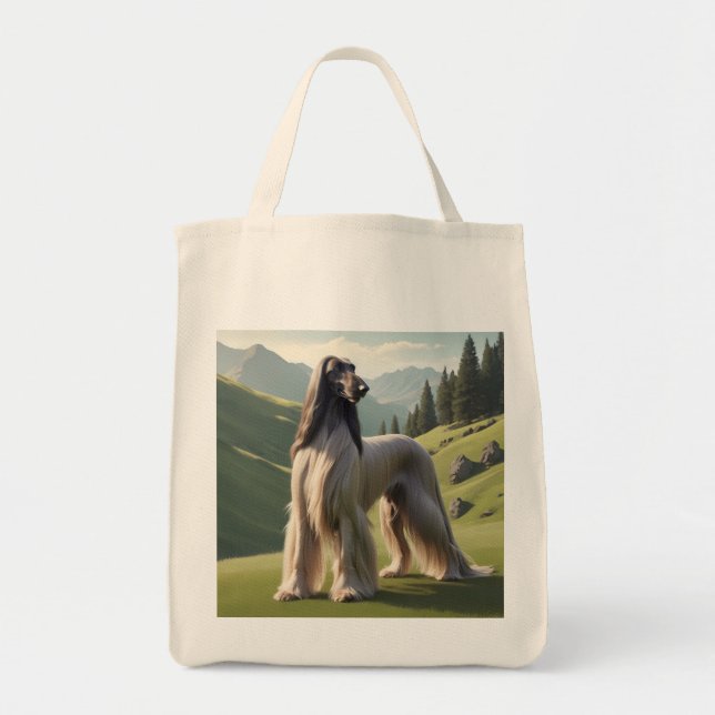 Bolsa Tote Saco de Tote Elegante de Grocery Hound Afegão (Frente)
