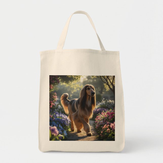 Bolsa Tote Saco de Tote Elegante de Grocery Hound Afegão (Frente)