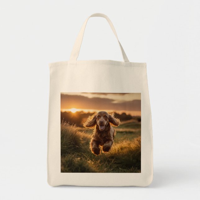 Bolsa Tote Saco de Tote Elegante Elegante do Cocker Spaniel (Frente)