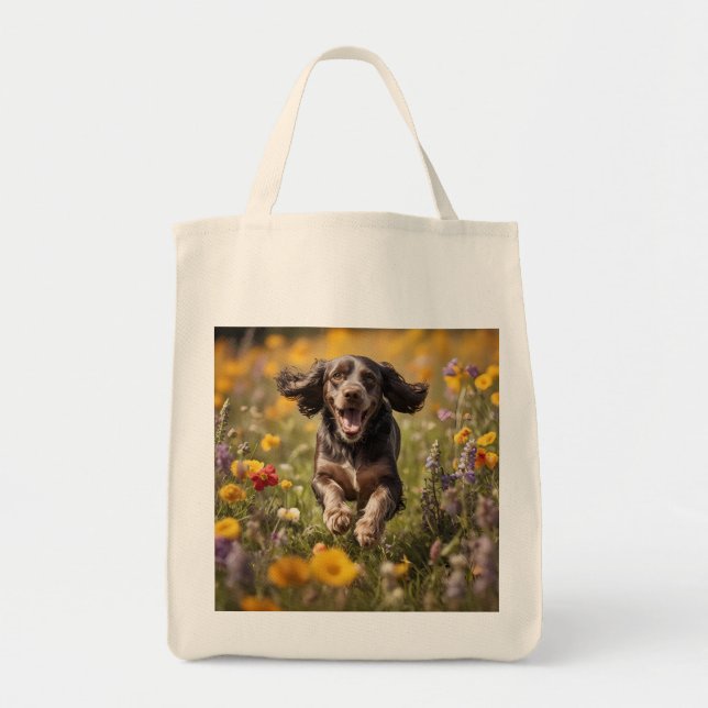 Bolsa Tote Saco de Tote Elegante Elegante do Cocker Spaniel (Frente)