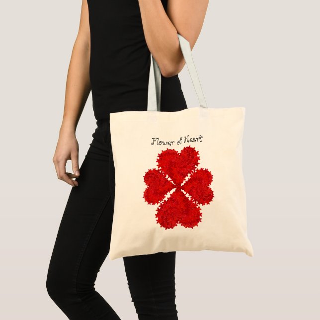 Bolsa Tote Saco de Tote Flor Vermelho (Frente (produto))
