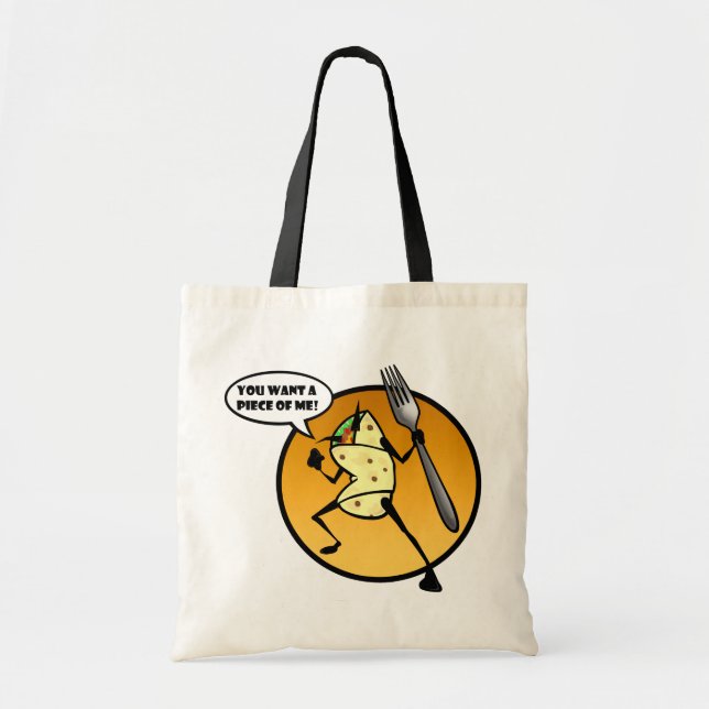 BOLSA TOTE SACO DE TOTE GRÁFICO DE CARTOON BURRITO (Frente)
