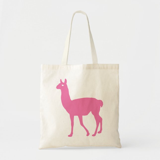 Bolsa Tote Saco de Tote Llama Rosa (Frente)