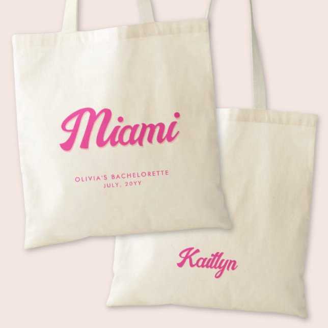 Bolsa Tote Saco de Tote Personalizado da Festa de solteira Mi (Miami Bachelorette Party Tote Bag)