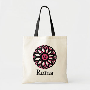 Bolsa Tote Saco de Tote Personalizado da Flor Romana Feliz