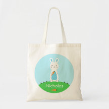 Saco de Tote Personalizado da Páscoa Bunny