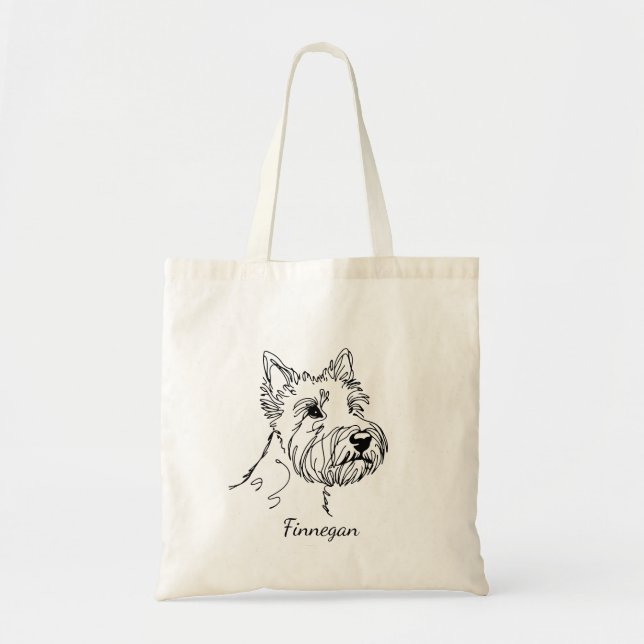 Bolsa Tote Saco de Tote Personalizável do Westie | West Highl (Frente)